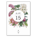 Vintage Watercolor Floral Art Wedding Table Number at Zazzle