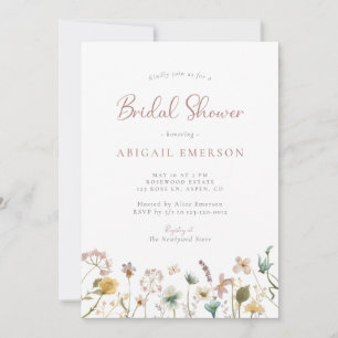 Vintage Watercolor Floral Bridal Shower Invitation