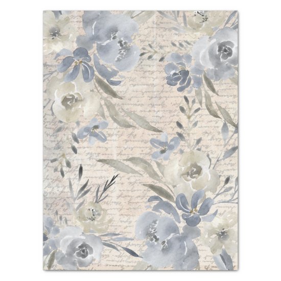 vintage watercolor floral decorative tissue paper