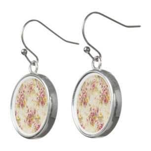 Vintage Watercolor Floral Pattern Earrings