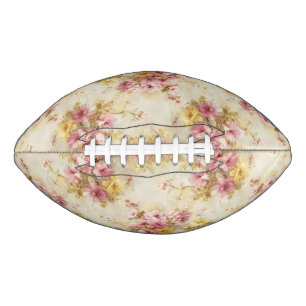 Vintage Watercolor Floral Pattern Football