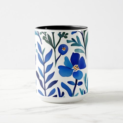 Vintage Watercolor Floral Pattern  Mug