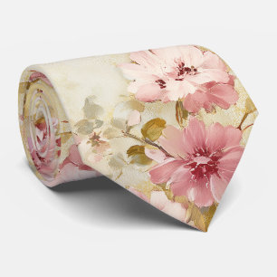 Vintage Watercolor Floral Pattern Neck Tie