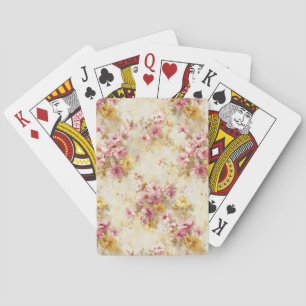 Vintage Watercolor Floral Pattern Poker Cards