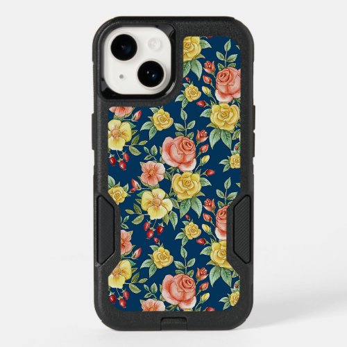 Vintage Watercolor Floral Roses Background  OtterBox iPhone 14 Case