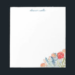 Vintage Watercolor Florals Personalized Stationery Notepad<br><div class="desc">This stylish notepad features a pretty vintage watercolor floral design in light blue,  blush,  and red,  personalized with your name.</div>