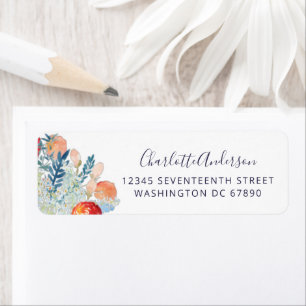 Vintage Watercolor Florals Return Address Label