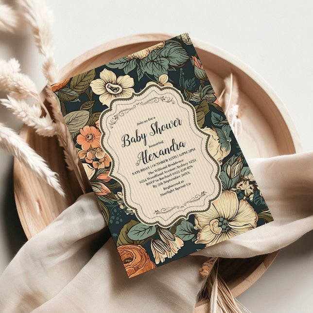 Vintage Watercolor Flowers Baby Shower Invitation (Creator Uploaded)