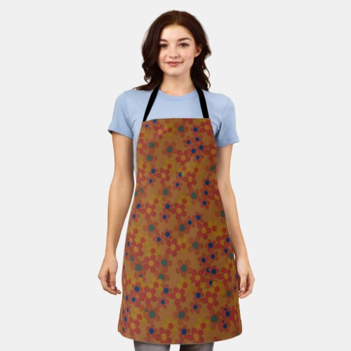 vintage watercolor flowers pattern apron