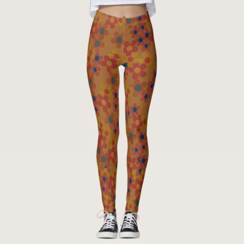 vintage watercolor flowers pattern leggings