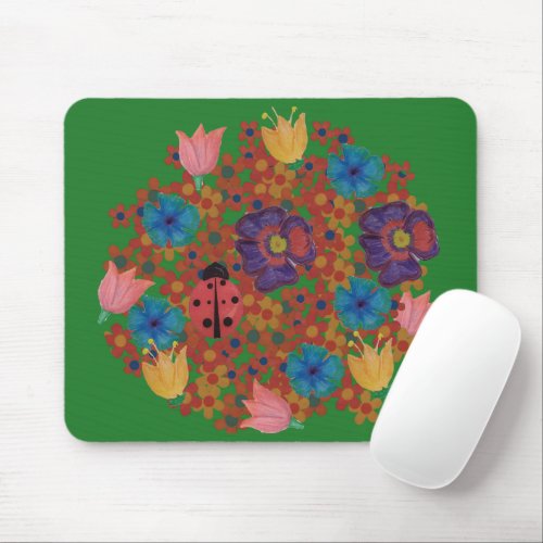 vintage watercolor flowers pattern mouse pad