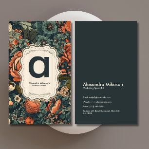 Vintage Watercolor Flowers Professional Business Card