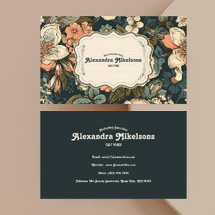 Vintage Watercolor Flowers Professional Business Card
