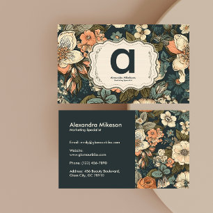 Vintage Watercolor Flowers Professional Business Card
