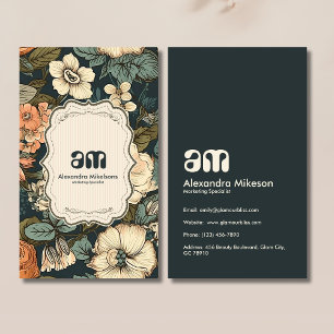 Vintage Watercolor Flowers Professional Business Card