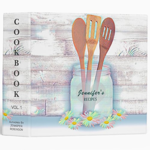 Vintage Watercolor Flowers Recipe Binder