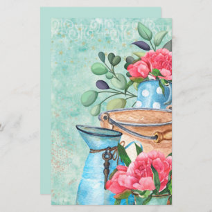 Vintage watercolor garde decoupage scrapbook paper