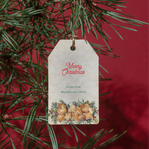 Vintage Watercolor Gingerbread Christmas Tags
