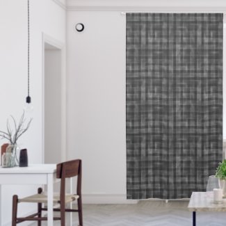 Vintage Watercolor Grey Black Gingham Pattern