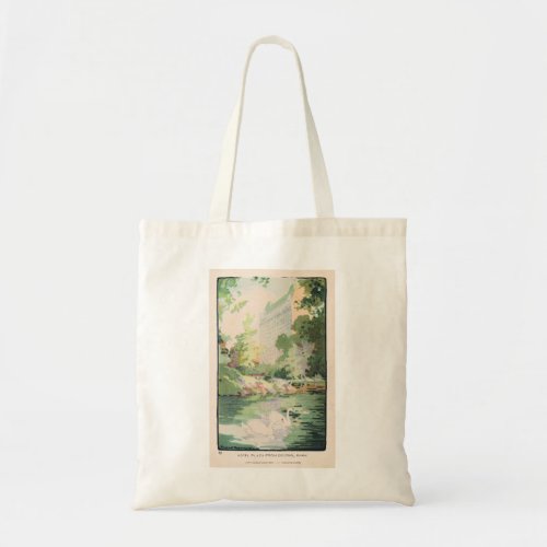 Vintage Watercolor Hotel Plaza from Central Park Tote Bag