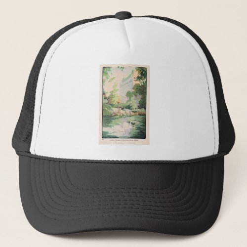 Vintage Watercolor Hotel Plaza from Central Park Trucker Hat