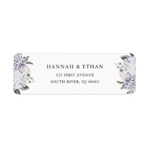 Vintage Watercolor Hydrangea Floral Wedding Label