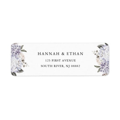 Vintage Watercolor Hydrangea Floral  Wedding Label