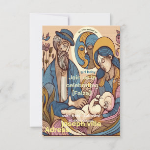 vintage watercolor illustratiom girl shower in invitation