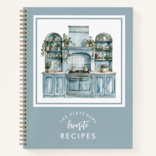 Vintage Watercolor Kitchen Family Recipe Notebook