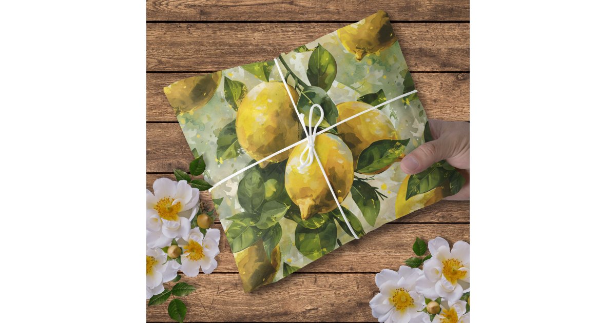 Vintage Watercolor Lemon Botanical Tissue Paper | Zazzle