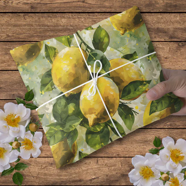 Vintage Watercolor Lemon Botanical Tissue Paper | Zazzle