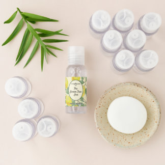 Vintage Watercolor Lemons Pattern Complimentary Hand Sanitizer