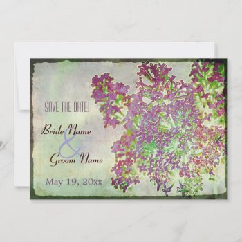 Vintage Watercolor Lilacs Save The Date Invitation by justbecauseiloveyou at Zazzle