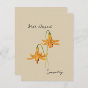 Vintage Watercolor Lily Botanical Sympathy Card
