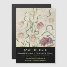 Vintage Watercolor Lily Save the Date w/ Website