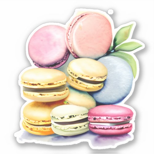 Vintage Watercolor Macaron Sticker