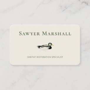 Vintage Watercolor Mallard Duck Business Card