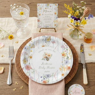Vintage Watercolor Mommy to Bee Baby Shower  Paper Plates