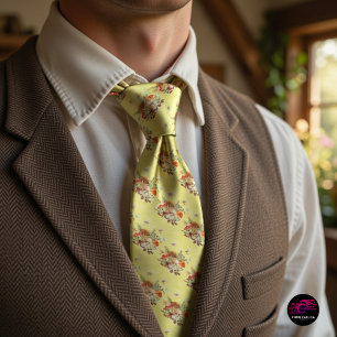 Vintage Watercolor Mushroom Botanical Neck Tie