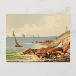 Vintage Watercolor Nantasket Beach, Massachusetts Postcard