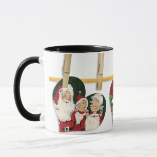Vintage Watercolor of Santa Claus and Mrs Claus M Mug