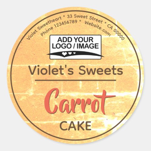 Vintage Watercolor Orange Cupcake Pastry Label