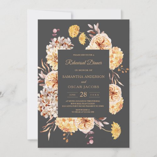 Vintage Watercolor Pastel Yellow Flowers Invitatio Invitation