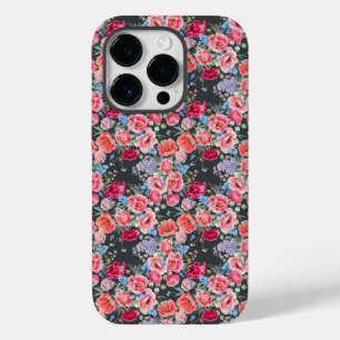 vintage watercolor pink and red roses pattern Case-Mate iPhone 14 pro case