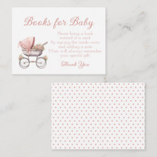 Vintage Watercolor Pink Baby Carriage Personalized Note Card