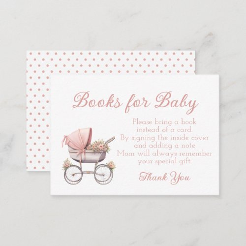 Vintage Watercolor Pink Baby Carriage Personalized Note Card