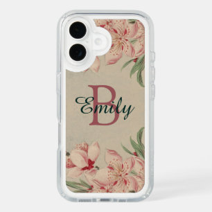 Vintage Watercolor Pink Floral Personalised iPhone 16 Case