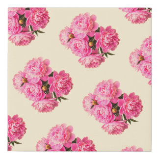 Vintage Watercolor Pink Peonies Floral Simple cute Faux Canvas Print