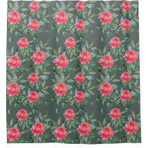Vintage Watercolor Pink peonies Pattern Shower