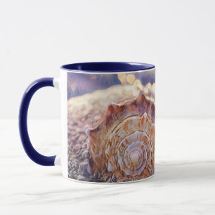 Vintage Watercolor Purple Pink Seashell Mug